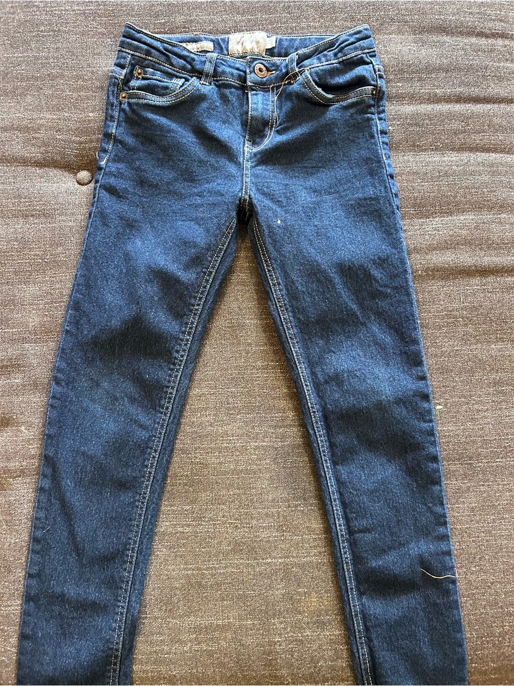 Lucky Brand Blue Denim Jeans with Brown Leather Patch